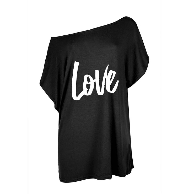 B.O.B. Gold Love Women's Off The Shoulder Sweatshirt Half Sleeves