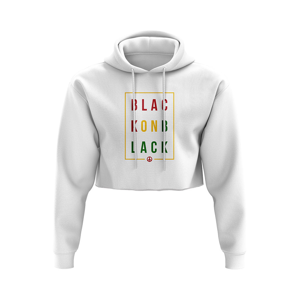 Black by popular outlet demand crop hoodie