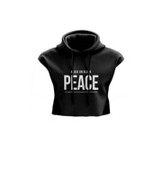 B.O.B.  Crop Top Short Sleeve Big Peace Hoodie