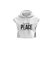 B.O.B.  Crop Top Short Sleeve Big Peace Hoodie