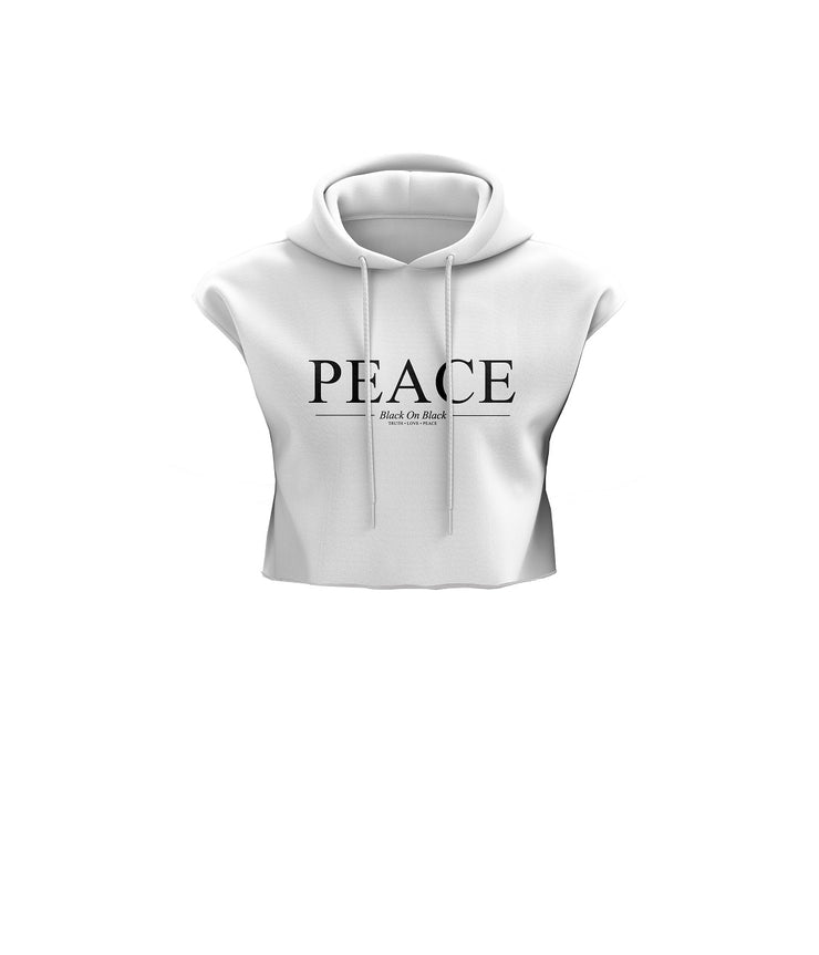 B.O.B.  Crop Top Short Sleeve Peace Hoodie