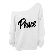 B.O.B. Gold Peace Women's Off The Shoulder Sweatshirt Full Sleeves